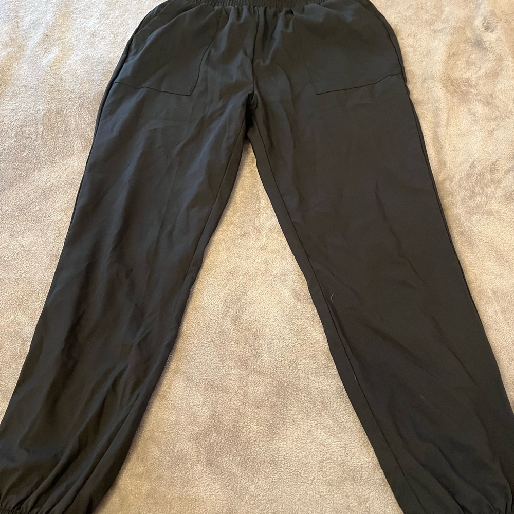 Marled Black Track Pants
